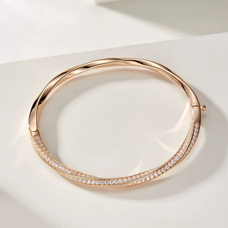 Elegant Rose Gold And Diamond Bracelet